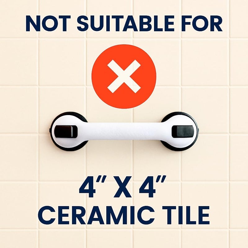 CIVJET 2 Pack Grab Bars for Bathtubs and Showers, Shower Handles for Elderly Seniors bar Bars Safety Elderly Suction 500 lbs Cup and Walls bathtubs Handicap He - Image 4